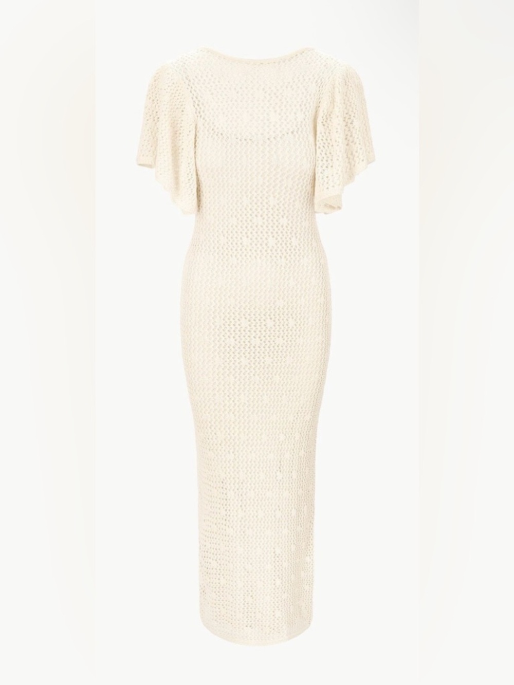 Staud  Isla Pointelle-Knit Cotton Maxi Dress in Ecru XS NWOT